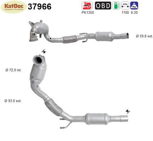 Katalysator Audi/Seat/Skoda/VW, 1.5, TFSI/TSI, 96/110kW, Euro 6 - KatDoc