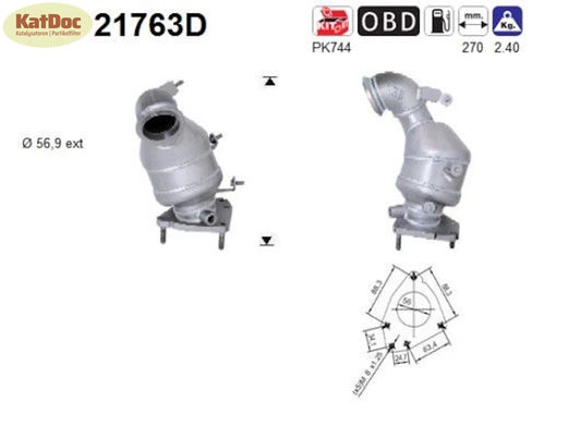Katalysator für Fiat, Opel, Saab, Suzuki, 1.9, 74/88kW, Euro 4 - KatDoc