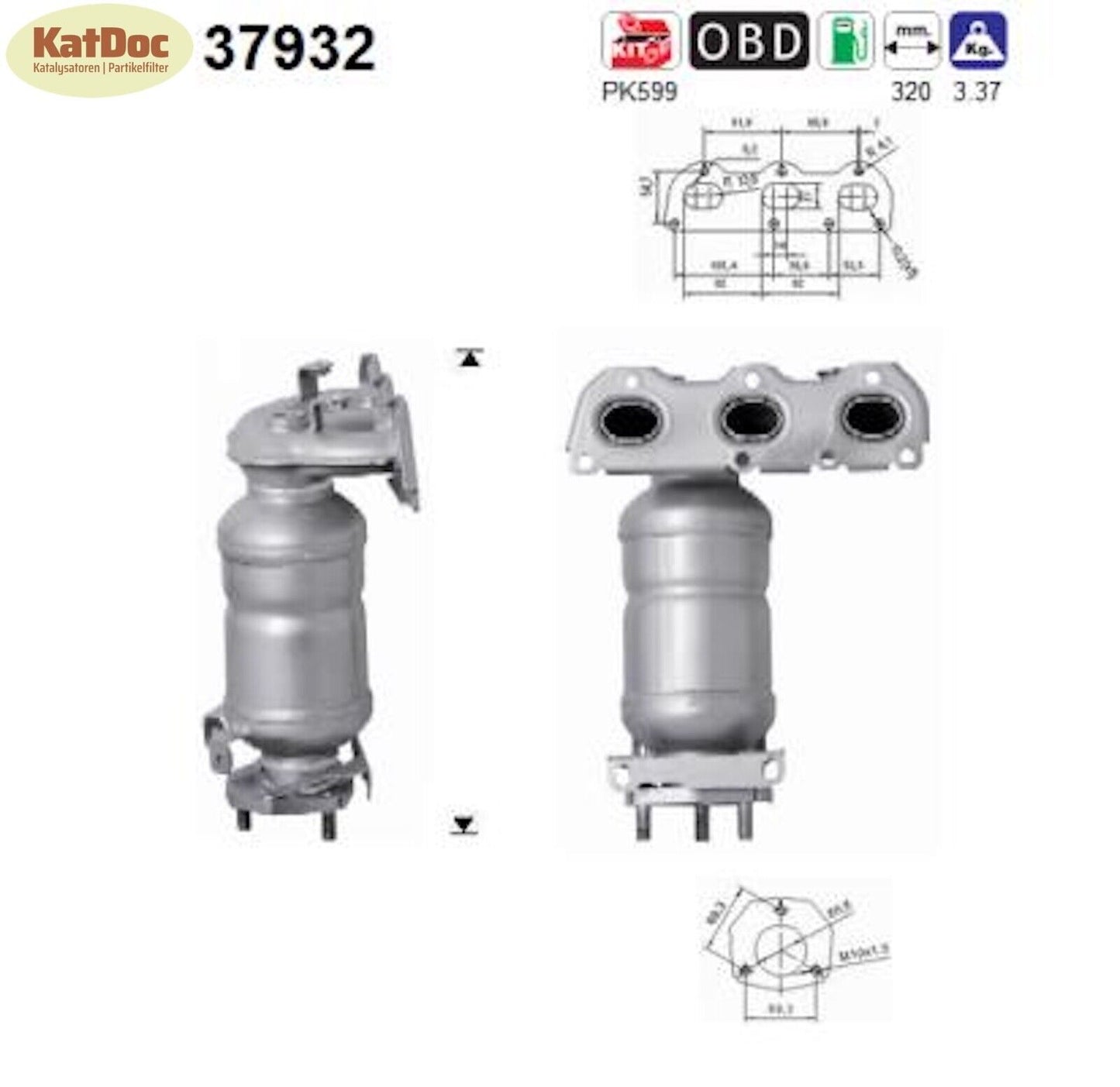 Katalysator für Seat Cordoba/Ibiza, Skoda Fabia/Roomster, VW Polo, 1.2, Euro 4 - KatDoc