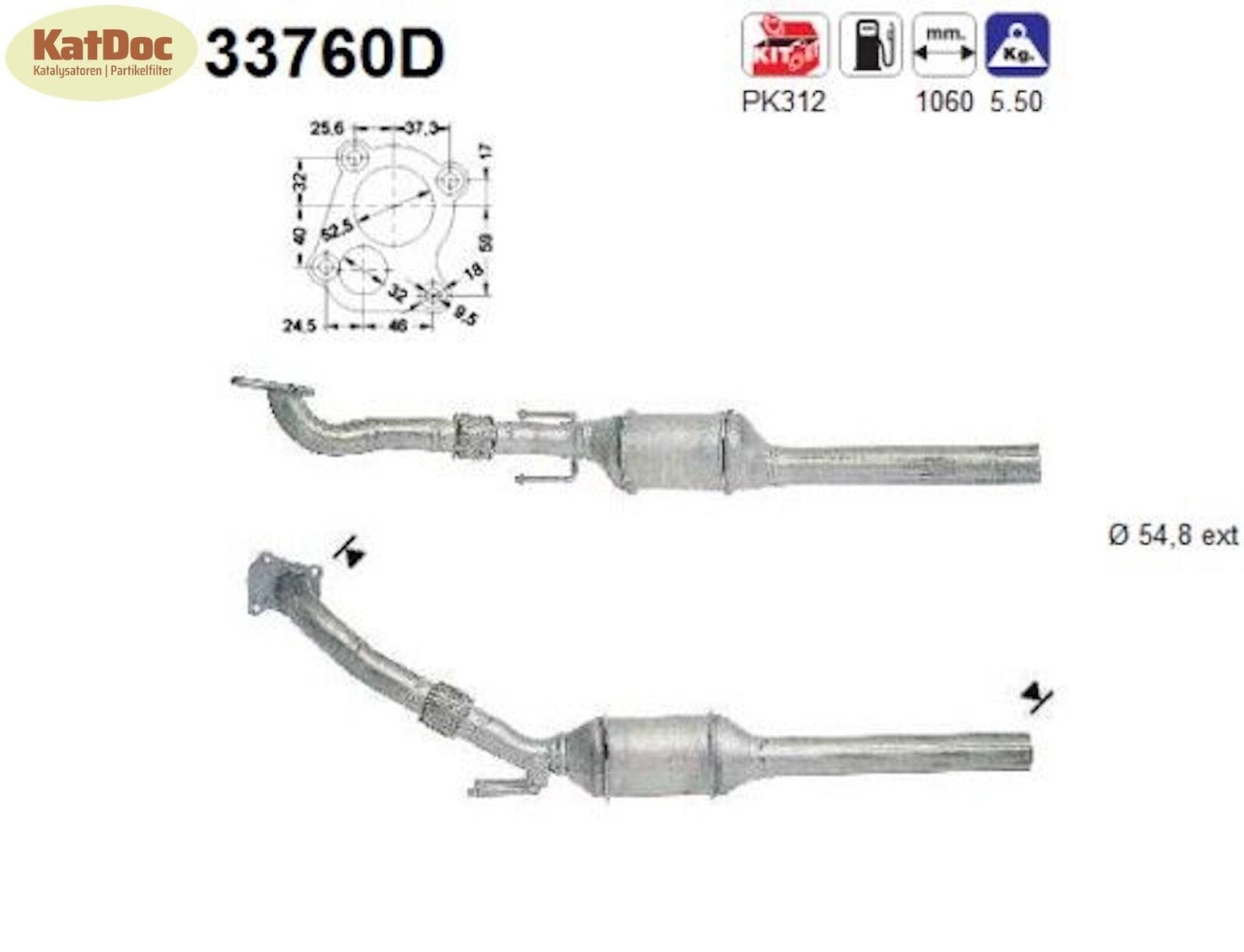 Katalysator für Audi A3, Seat Toledo, Skoda Octavia, VW Golf 4/Bora,1.9,Euro 1&2 - KatDoc