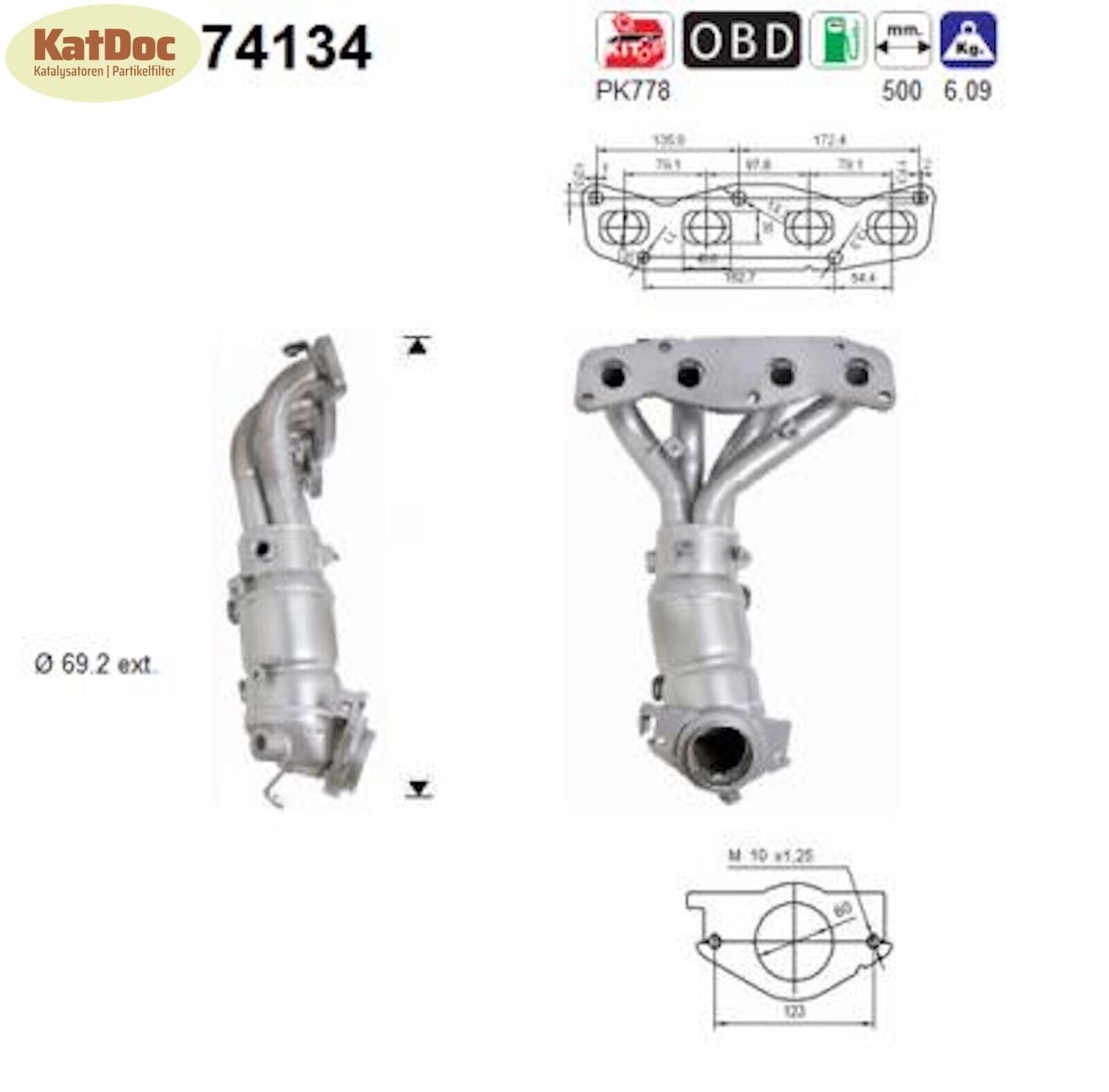 Katalysator Nissan Primera 3/ X - Trail, 2.0/2.5, Euro 3 - KatDoc