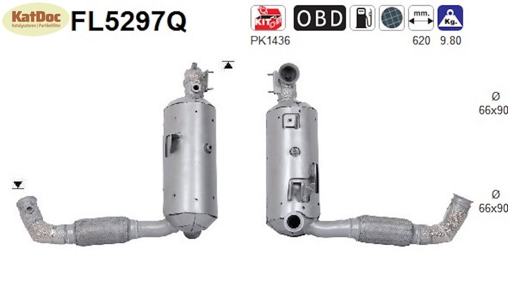 Ruß - Partikelfilter für Ford Focus 4, 1.5 EcoBlue, 70/88kW, Silizium, Euro 6 - KatDoc