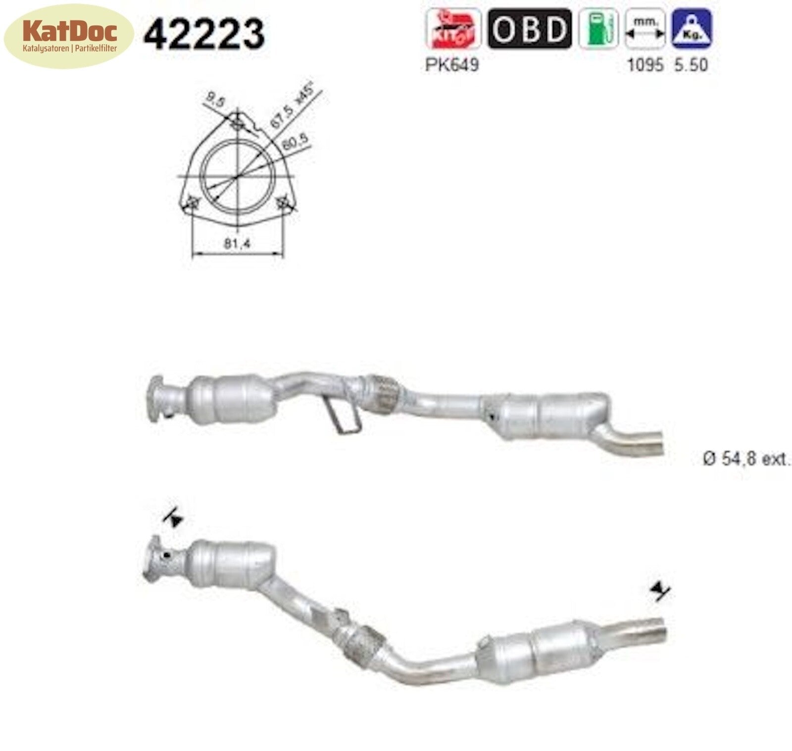 Katalysator Audi A4 B6, 3.0, 160/162kW, rechts, Euro 3 - KatDoc