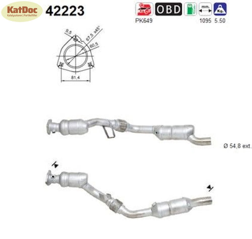 Katalysator Audi A4 B6, 3.0, 160/162kW, rechts, Euro 3 - KatDoc