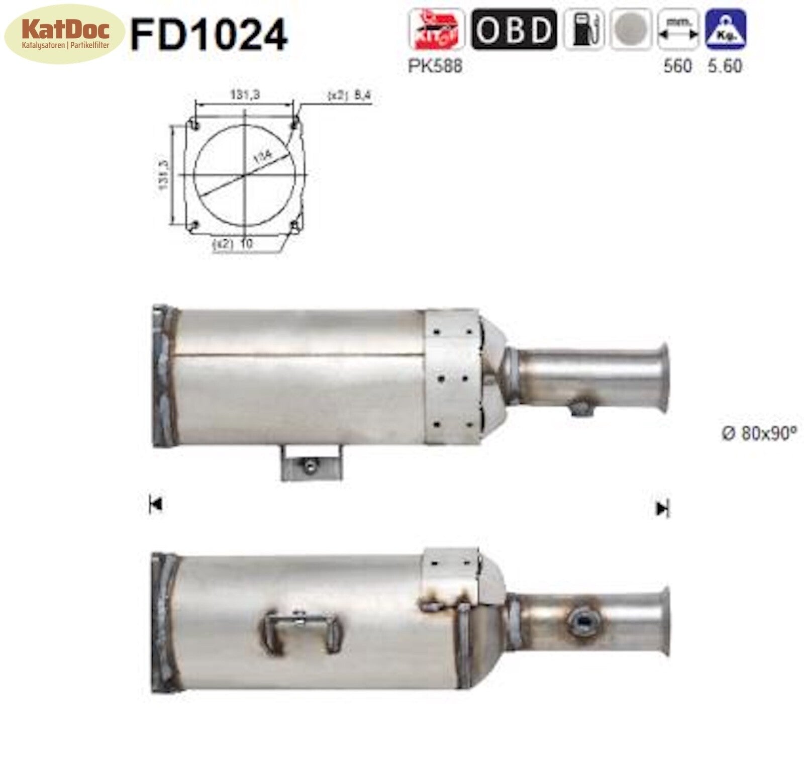 Ruß - Partikelfilter für Citroen, Fiat, Lancia, Peugeot, 2.0, 100kW, Euro 4 - KatDoc