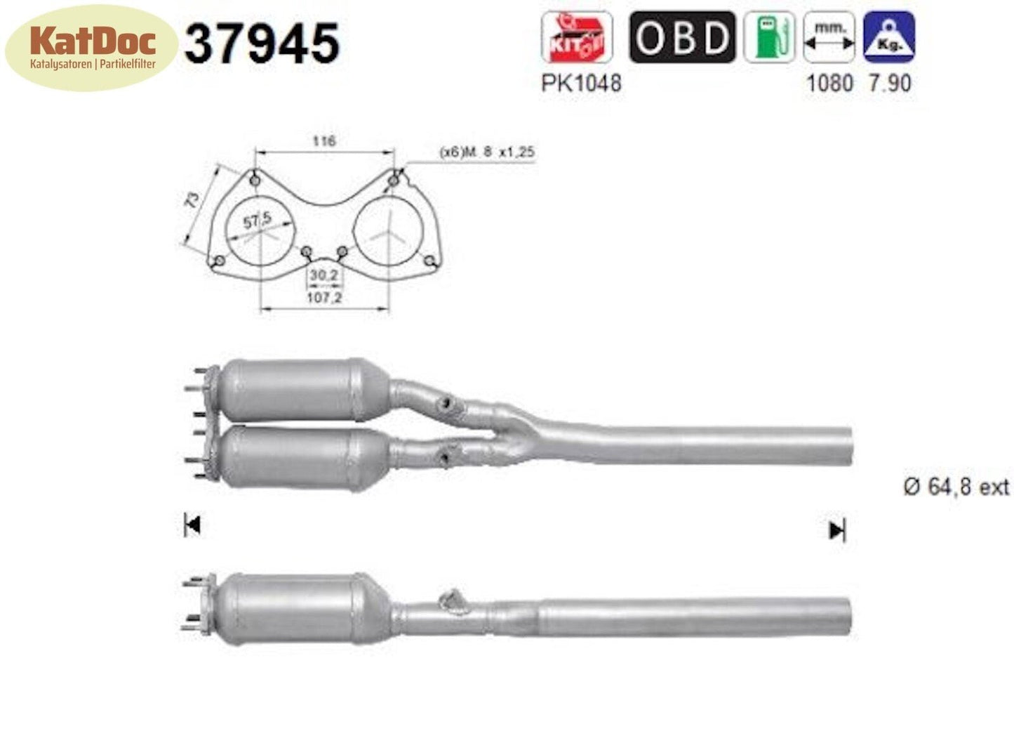 Katalysator Audi TT, VW Golf 4, 3.2, R32 4motion/VR6 quattro, 177/184kW,Euro 3 - KatDoc