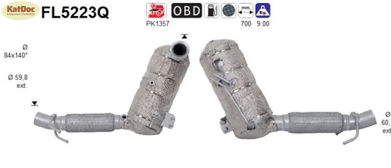 Ruß - Partikelfilter BMW 2er/X1/X2, MINI Clubman/Countryman/Mini,Silizium,Euro 6 - KatDoc