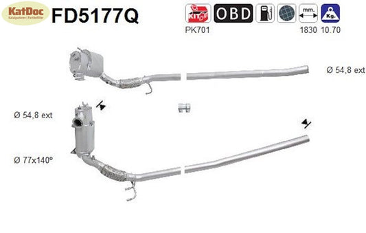 Ruß - Partikelfilter Skoda Octavia/Superb/Yeti,VW Golf 6, Silizium, Euro 5 - KatDoc
