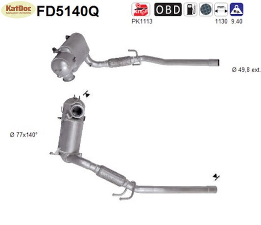 Ruß - Partikelfilter Audi, Seat, Skoda, VW, 1.6 TDI, 55/66/77kW, Silizium,Euro 5 - KatDoc