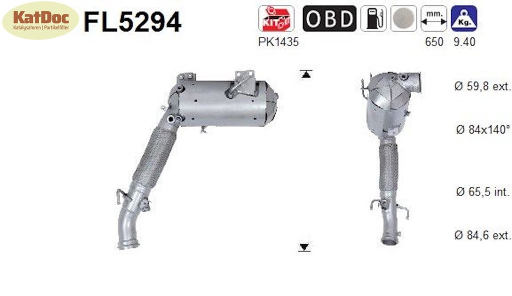 Ruß - Partikelfilter BMW 1er/2er/X1/X2, MINI Countryman/Clubman, 2.0, Euro 6 - KatDoc