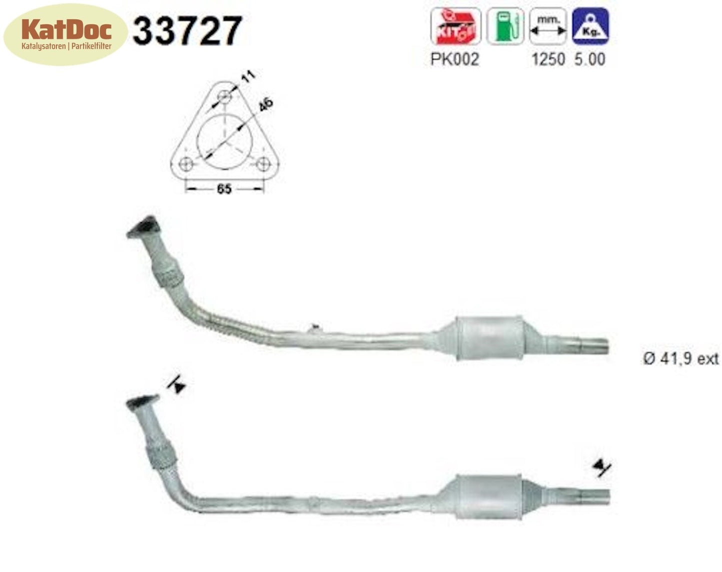 Katalysator für Seat Arosa, VW Polo/Lupo, 1.0/1.4, 33/37/40/44kW, Euro 1&2 - KatDoc