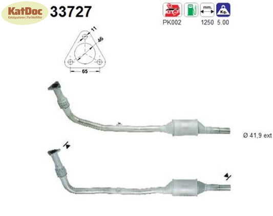 Katalysator für Seat Arosa, VW Polo/Lupo, 1.0/1.4, 33/37/40/44kW, Euro 1&2 - KatDoc