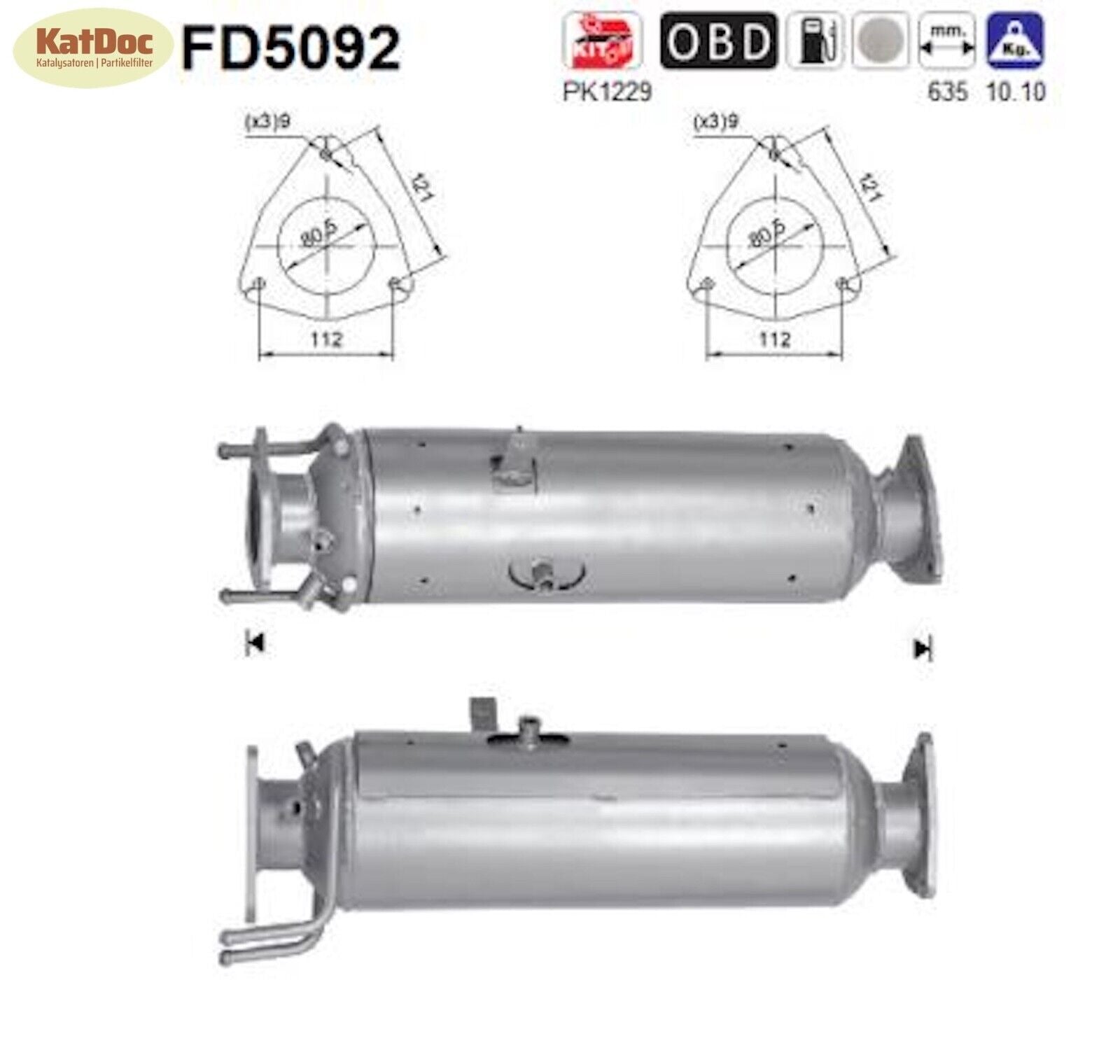 Ruß - Partikelfilter für IVECO Daily 5, Euro 5 - KatDoc