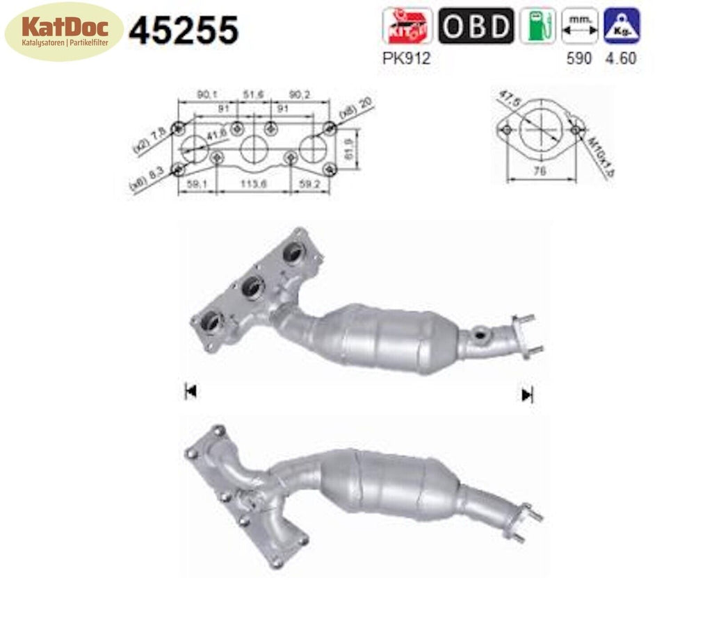Katalysator für BMW 1er/3er, 2.5/3.0, 130/160/190kW, Euro 4 - KatDoc