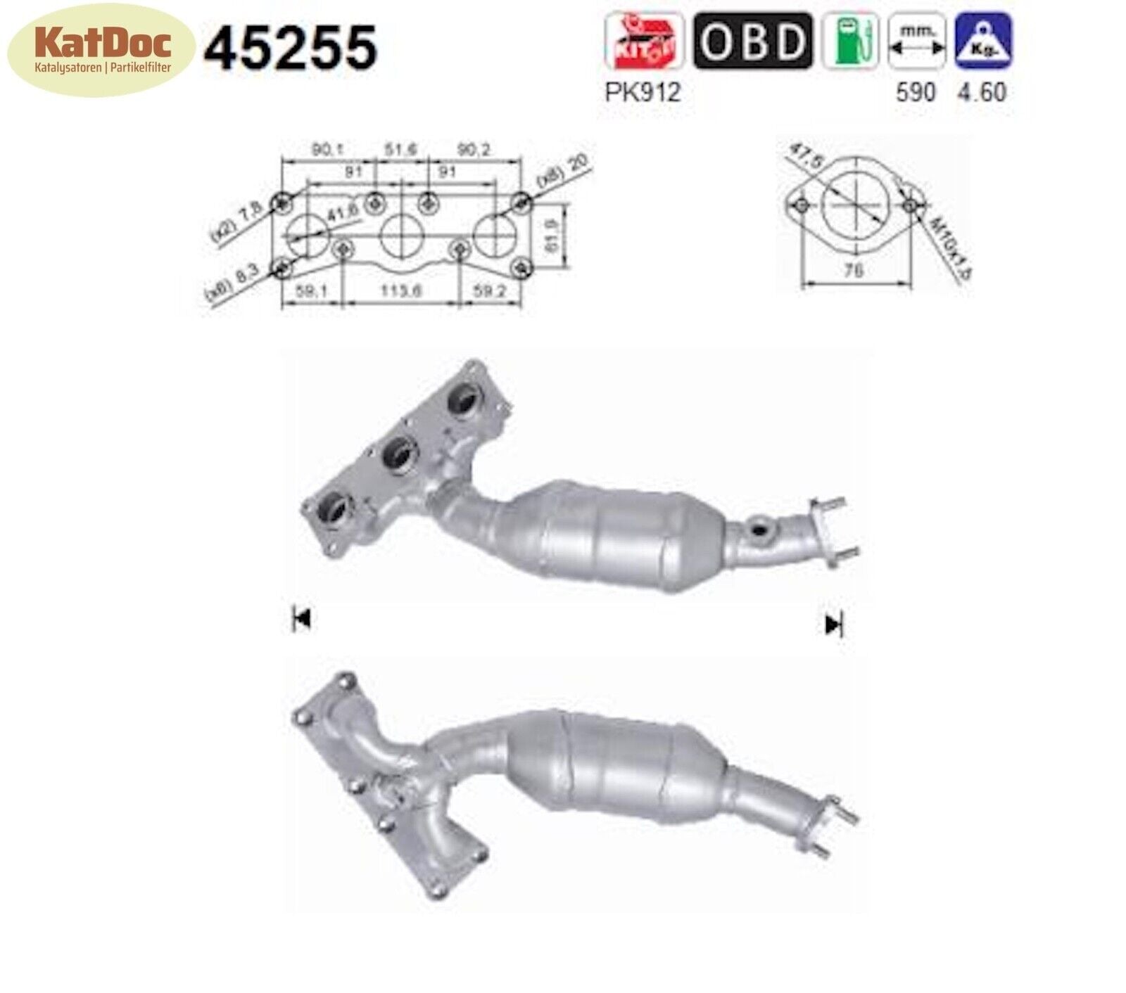 Katalysator für BMW 1er/3er, 2.5/3.0, 130/160/190kW, Euro 4 - KatDoc
