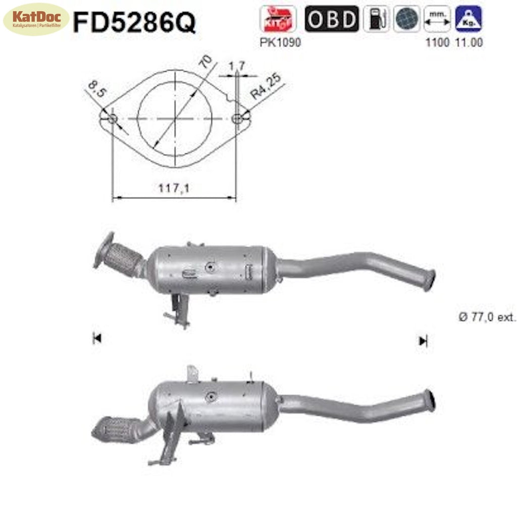 Ruß - Partikelfilter Nissan NV400,Opel Movano,Renault Master,2.3,Silizium,Euro 5 - KatDoc