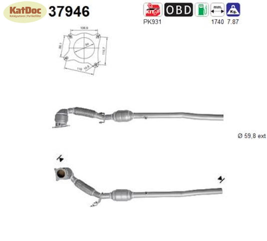 KatalysatorAudi A3,Seat Altea XL/Leon,VW Beetle/Eos/Golf6/Jetta/Scirocco,Euro5 - KatDoc