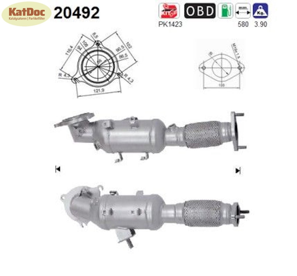 Katalysator für Ford Fiesta ST, 1.6, 134/147kW, Euro 6 - KatDoc