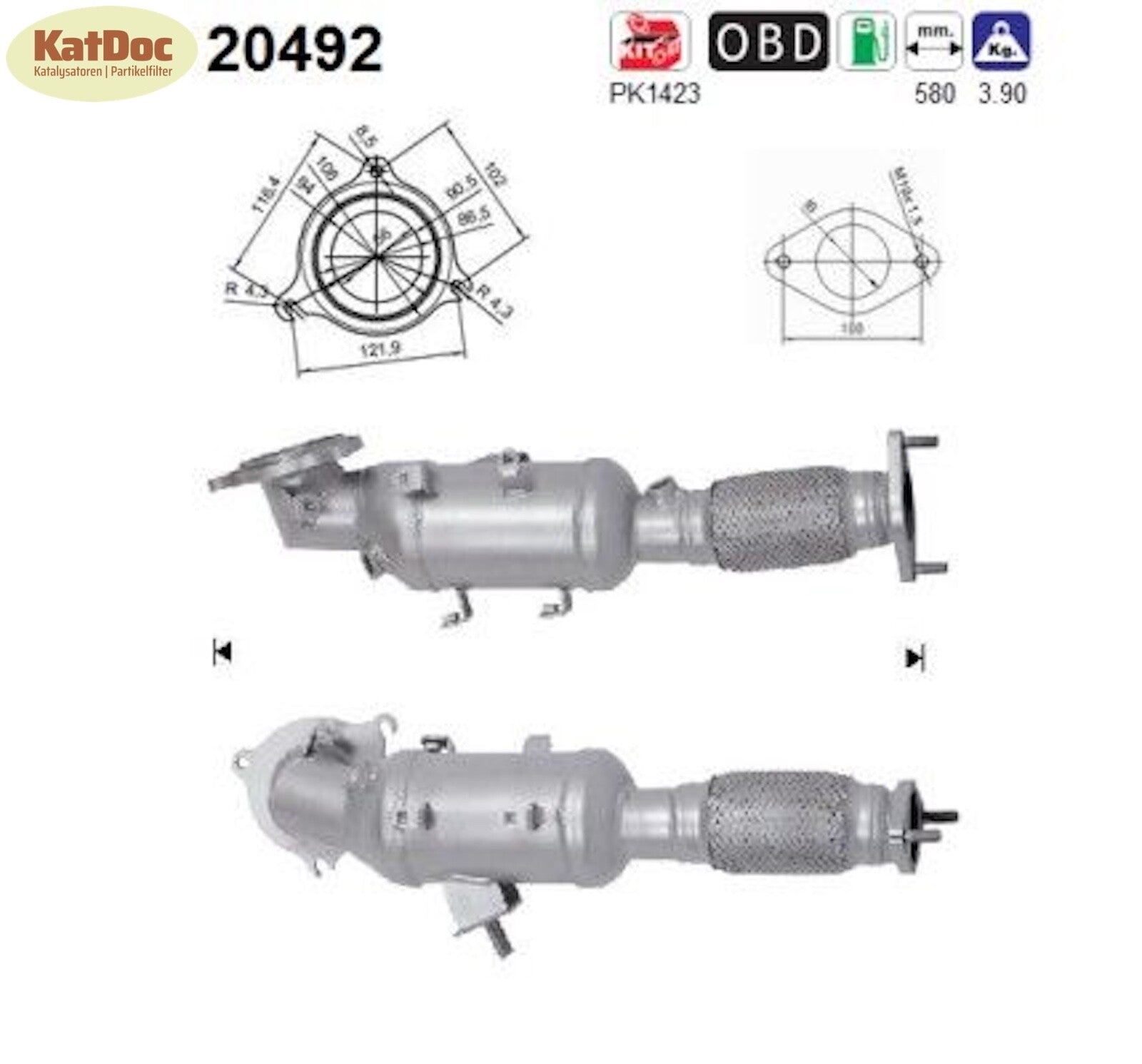 Katalysator für Ford Fiesta ST, 1.6, 134/147kW, Euro 6 - KatDoc