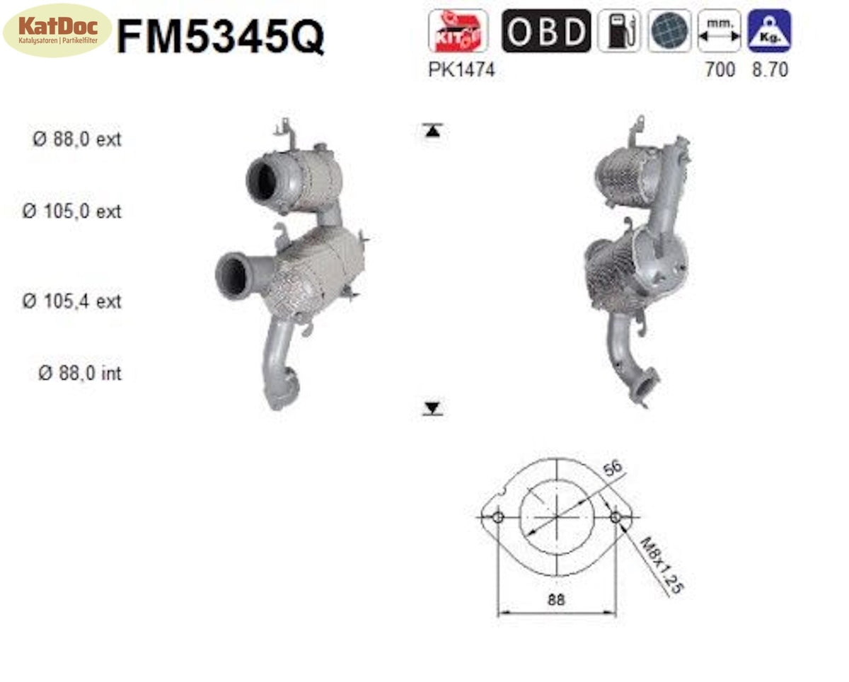 Ruß - Partikelfilter Alfa Romeo,Fiat Tipo/Doblo/500X, Jeep, 1.6, Silizium,Euro 6 - KatDoc