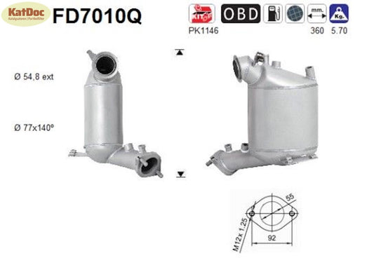 Ruß - Partikelfilter Mitsubishi Grandis/Lancer, 2.0 DI - D, 103kW, Silizium,Euro 4 - KatDoc