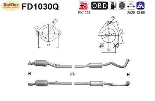 Ruß - Partikelfilter Mitsubishi Outlander 2.0 DI - D 103kW, Silizium, Euro 4 - KatDoc