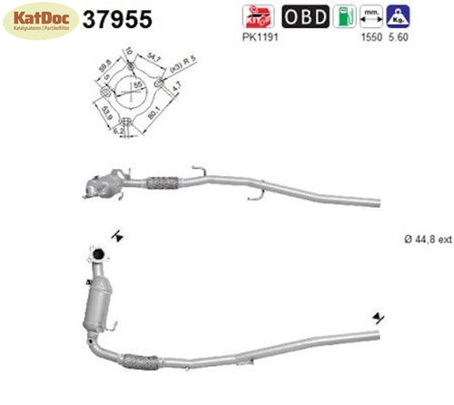 Katalysator Audi A1, Seat Ibiza, Skoda Roomster/Fabia, VW Polo,1.2 TSI, Euro 5 - KatDoc