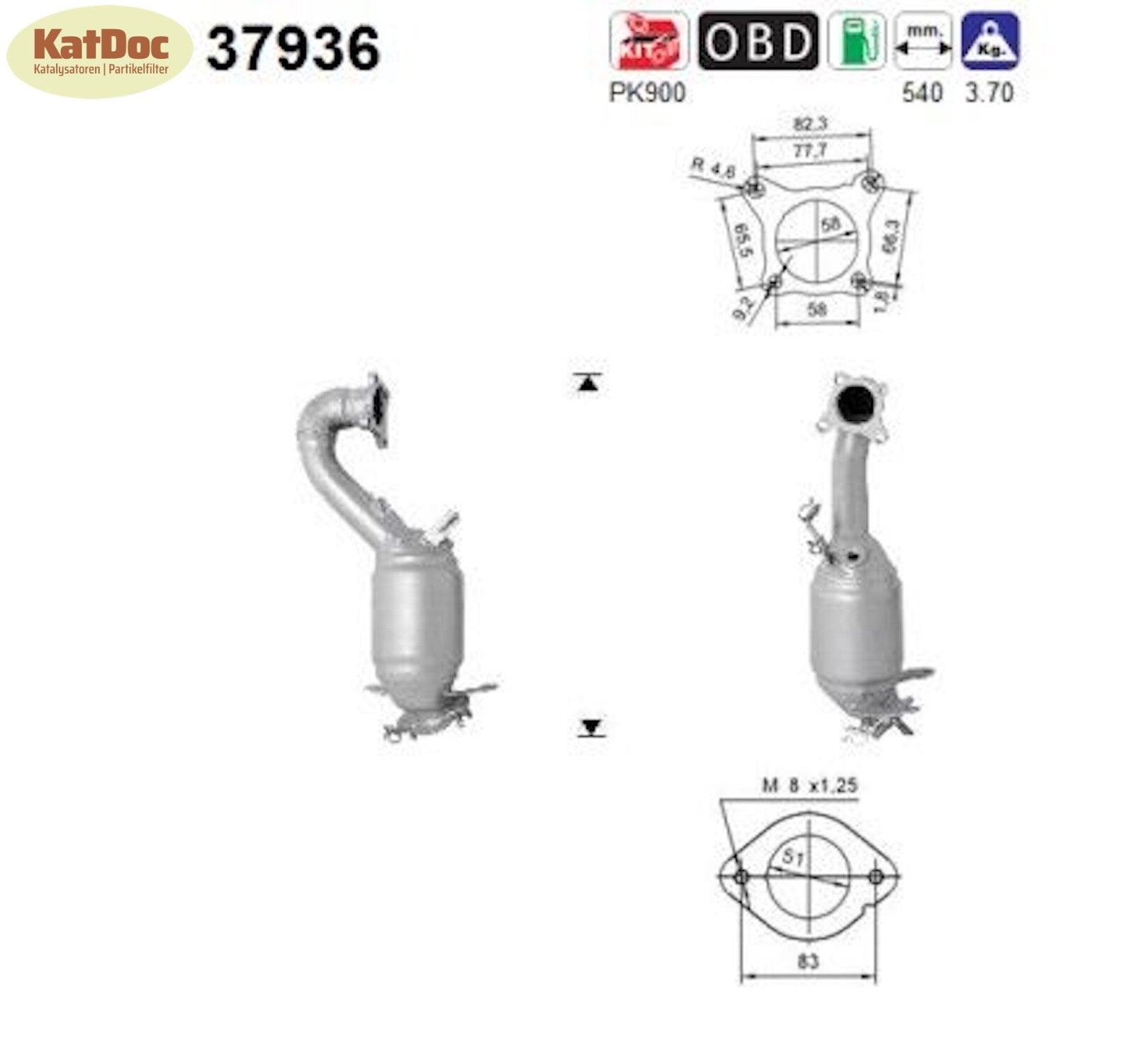 Katalysator Audi A3,Seat Toledo/Altea XL,VW Passat B6/Jetta/Golf 5/EOS, Euro 4 - KatDoc