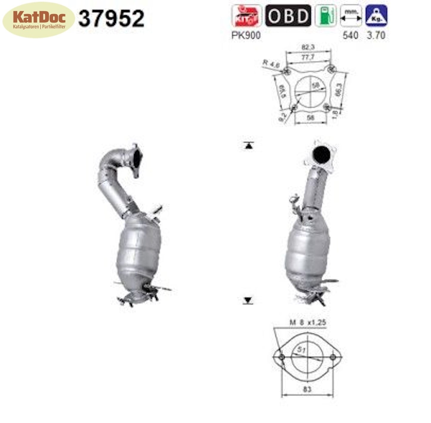 Katalysator Audi A3,Seat Leon/Altea/XL,Skoda Yeti/Superb/Octavia,VW,1.4,Euro 4&5 - KatDoc