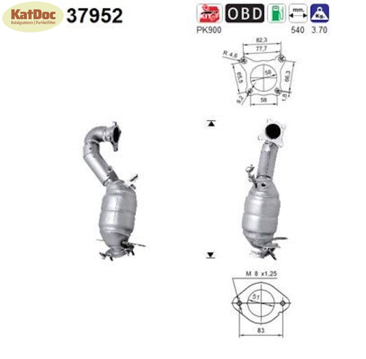 Katalysator Audi A3,Seat Leon/Altea/XL,Skoda Yeti/Superb/Octavia,VW,1.4,Euro 4&5 - KatDoc