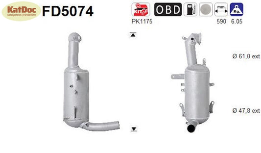 Ruß - Partikelfilter Alfa Romeo,Citroen,Fiat,Lancia,Opel,Peugeot,Suzuki, Euro 5 - KatDoc