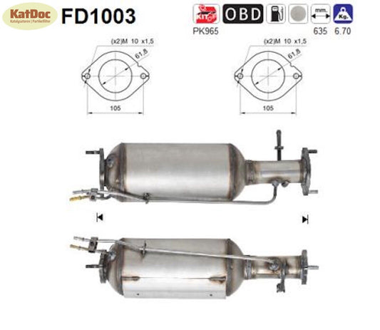 Ruß - Partikelfilter für Ford, Volvo, Euro 4 - KatDoc