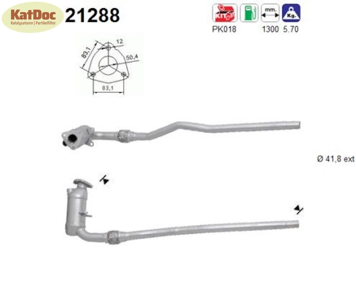 Katalysator für Opel Corsa B, 1.0 i 12V, 40kW, Euro 1&2 - KatDoc