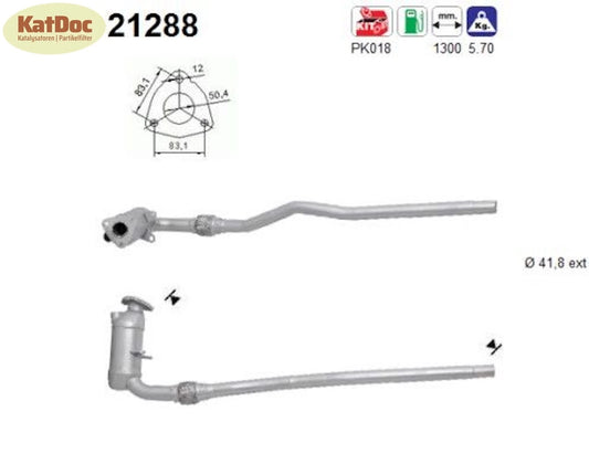 Katalysator für Opel Corsa B, 1.0 i 12V, 40kW, Euro 1&2 - KatDoc