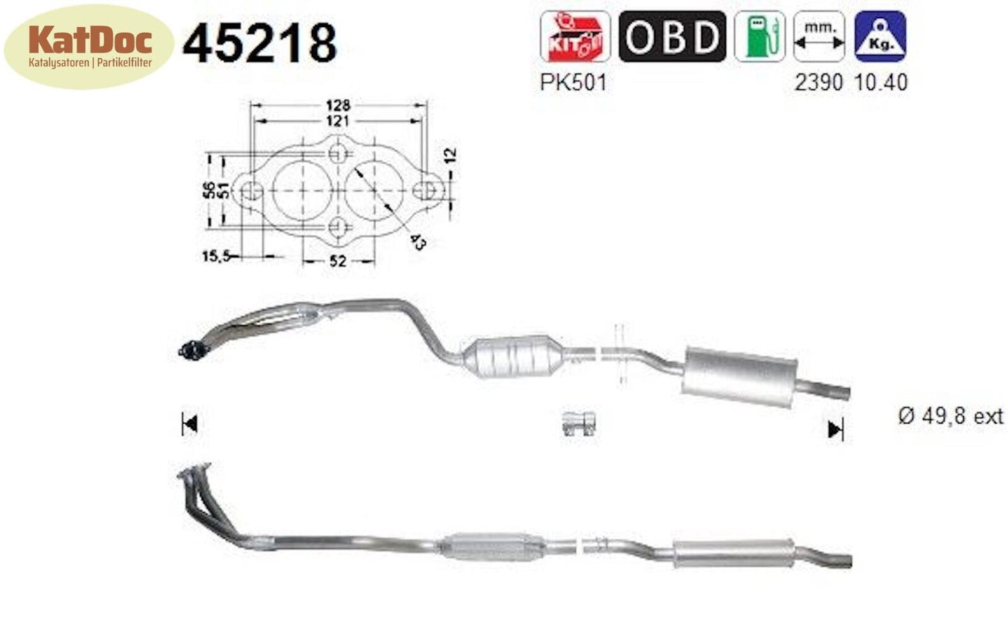 Katalysator BMW 3er E46 316/318i, Ci, 1.6/1.9, 77/87kW, Euro 3 - KatDoc