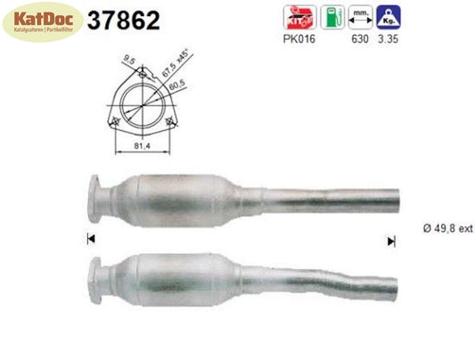 Katalysator für Seat Toledo, VW Golf 4/Bora, 1.4 16V, 55kW, Euro 1&2 - KatDoc