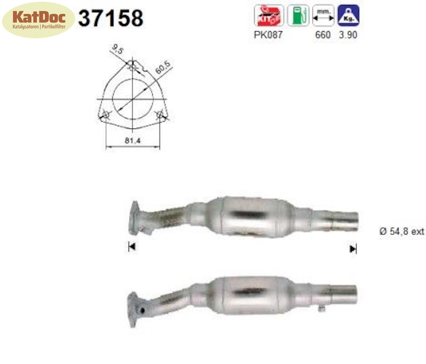 Katalysator für VW Golf 3/Passat B3/Vento, 2.0, 85/110kW, Euro 1&2 - KatDoc