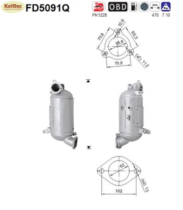 Ruß - Partikelfilter Hyundai ix35/Santa Fe,Kia Sorento/Sportage, Silizium,Euro 5 - KatDoc