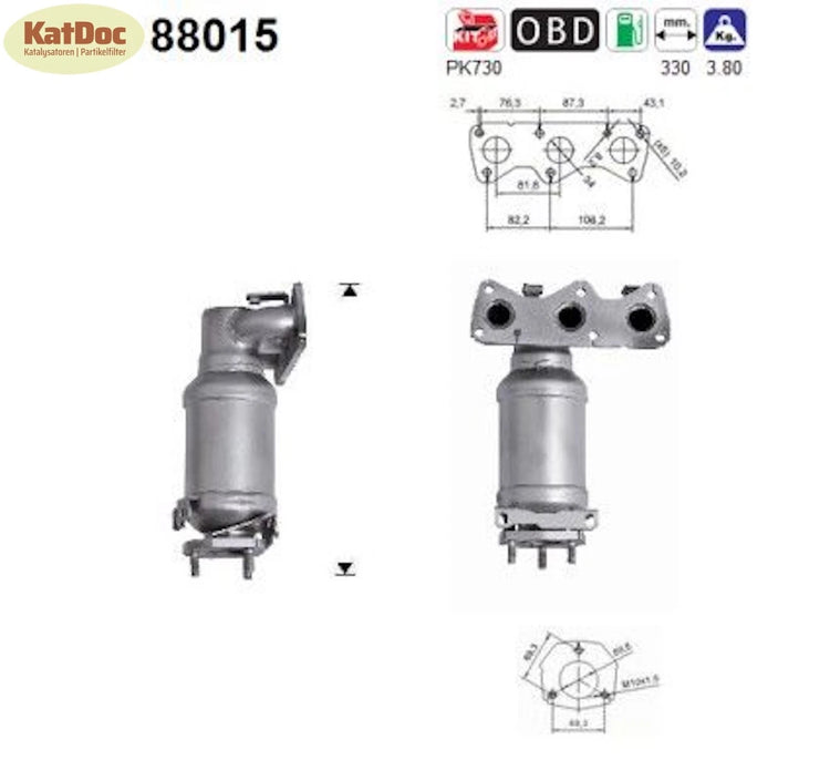 Katalysator für Seat Ibiza, Skoda Fabia, VW Fox und Polo, Euro 4 - KatDoc