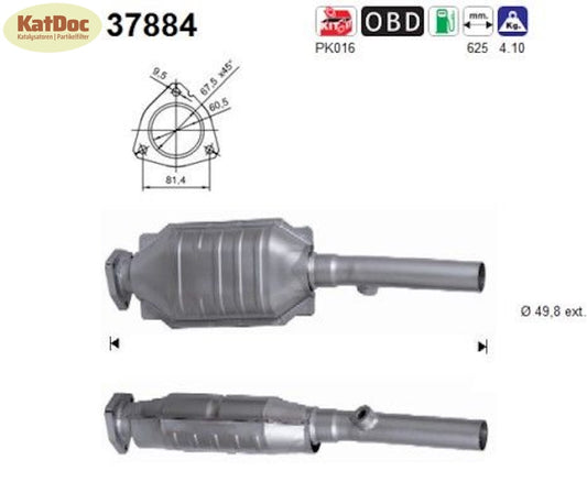 Katalysator Seat Leon/Toledo, Skoda Octavia, VW Golf 4/Bora/New Beetle, Euro 3 - KatDoc