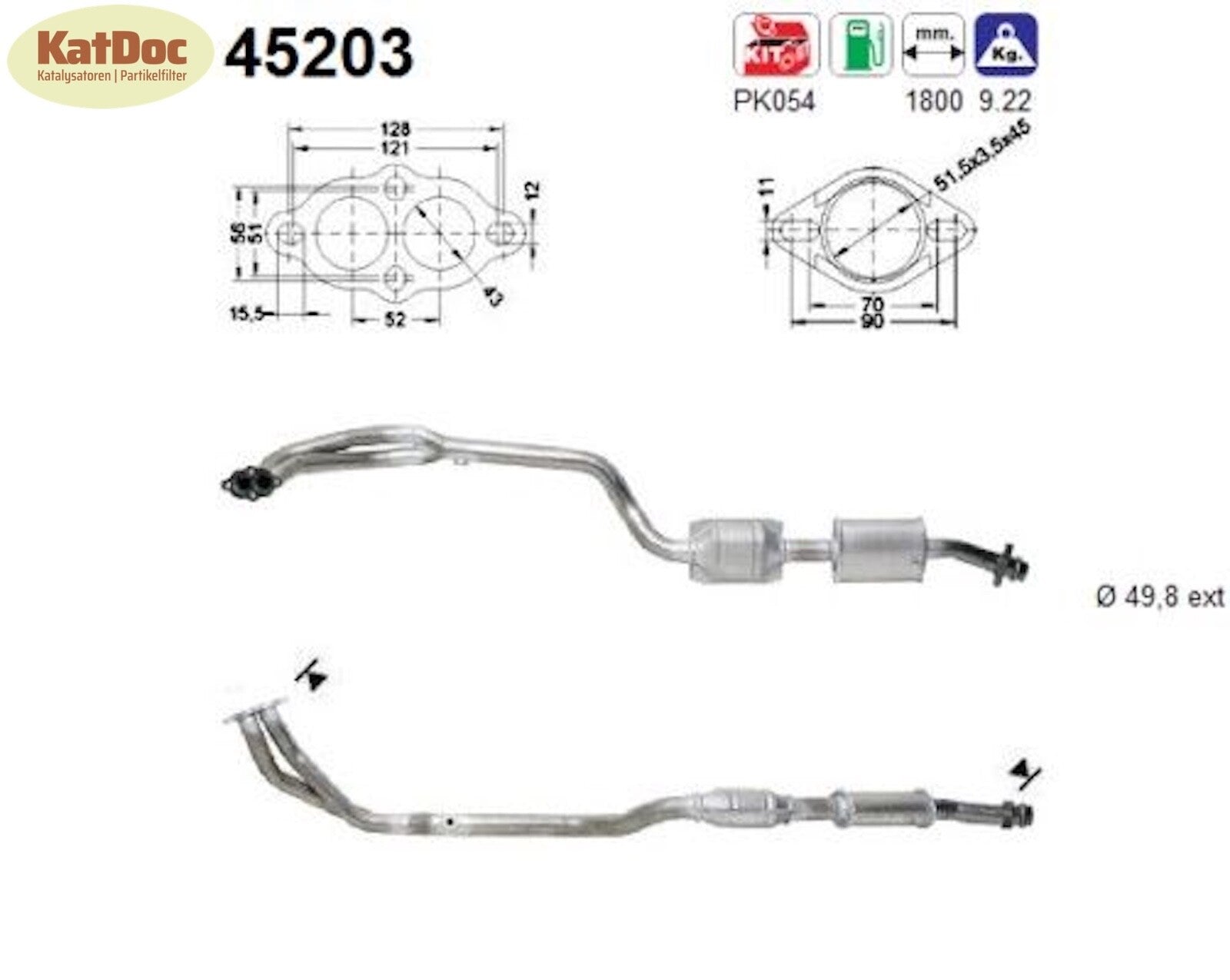 Katalysator BMW 3er (E36) 316/318i, 1.6/1.8, 75/85kW, Euro 1&2 - KatDoc