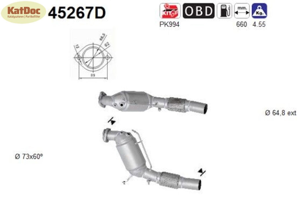 Katalysator BMW 5er E60/E61, 525/530d, 130/160/170kW, Euro 4 - KatDoc