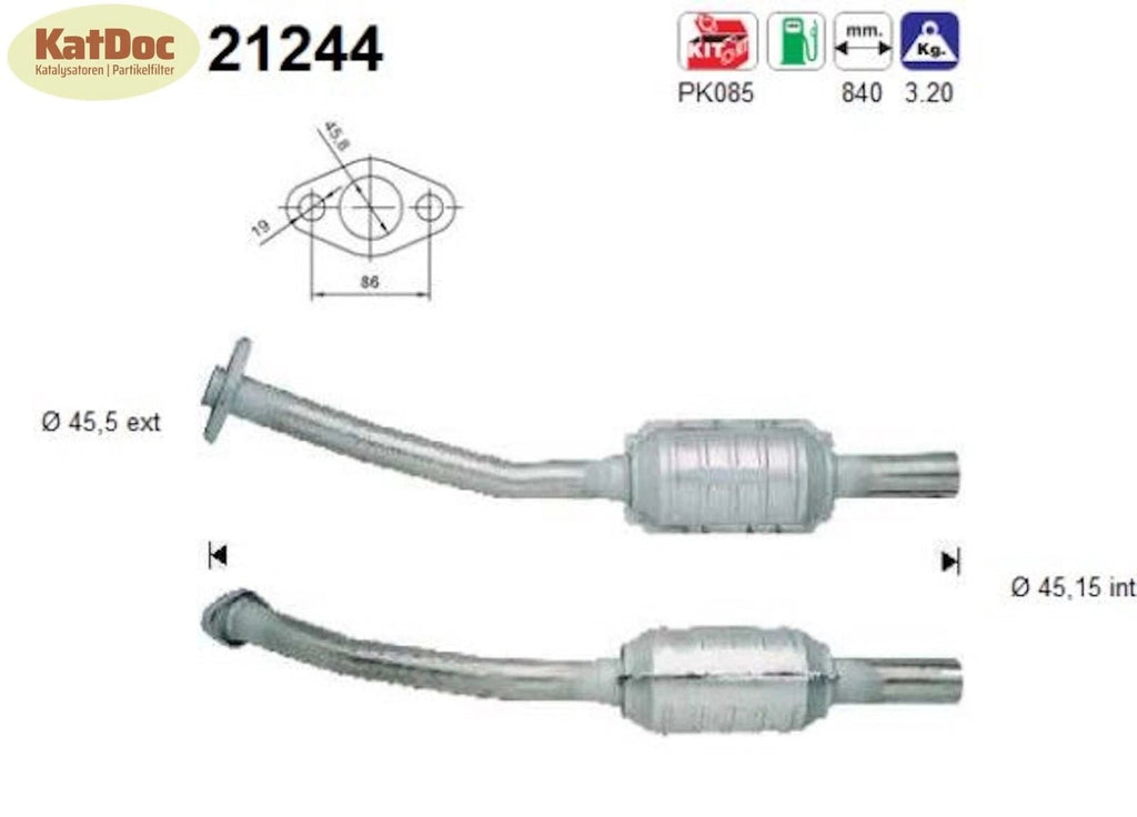 Katalysator für Opel Corsa B/Tigra, 1.4/1.6, 16V, 66/78kW, Euro 1&2 - KatDoc