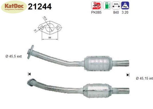 Katalysator für Opel Corsa B/Tigra, 1.4/1.6, 16V, 66/78kW, Euro 1&2 - KatDoc
