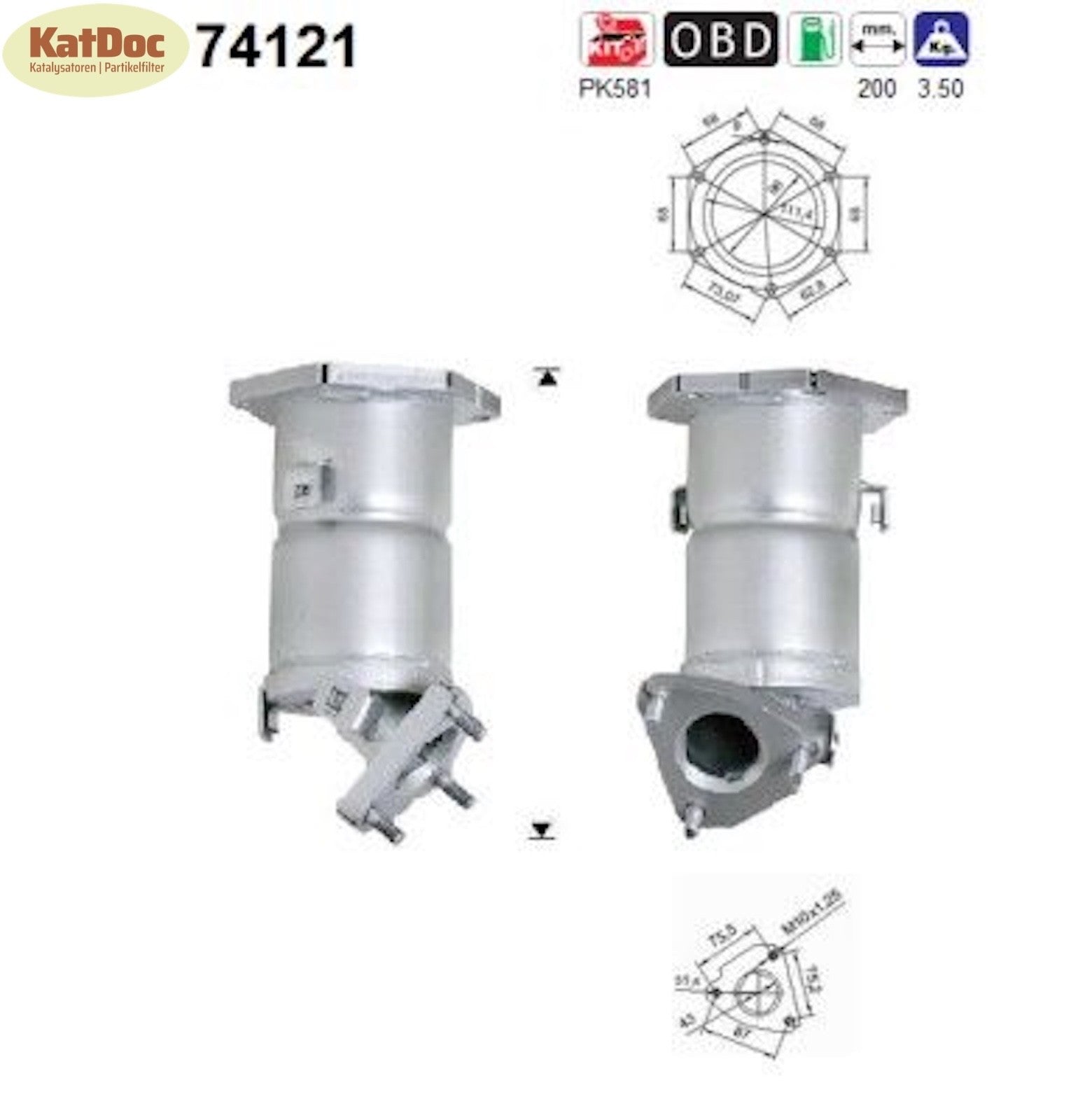 Katalysator Nissan Almera 1.5/1.8, 66/84kW, Euro 3 - KatDoc