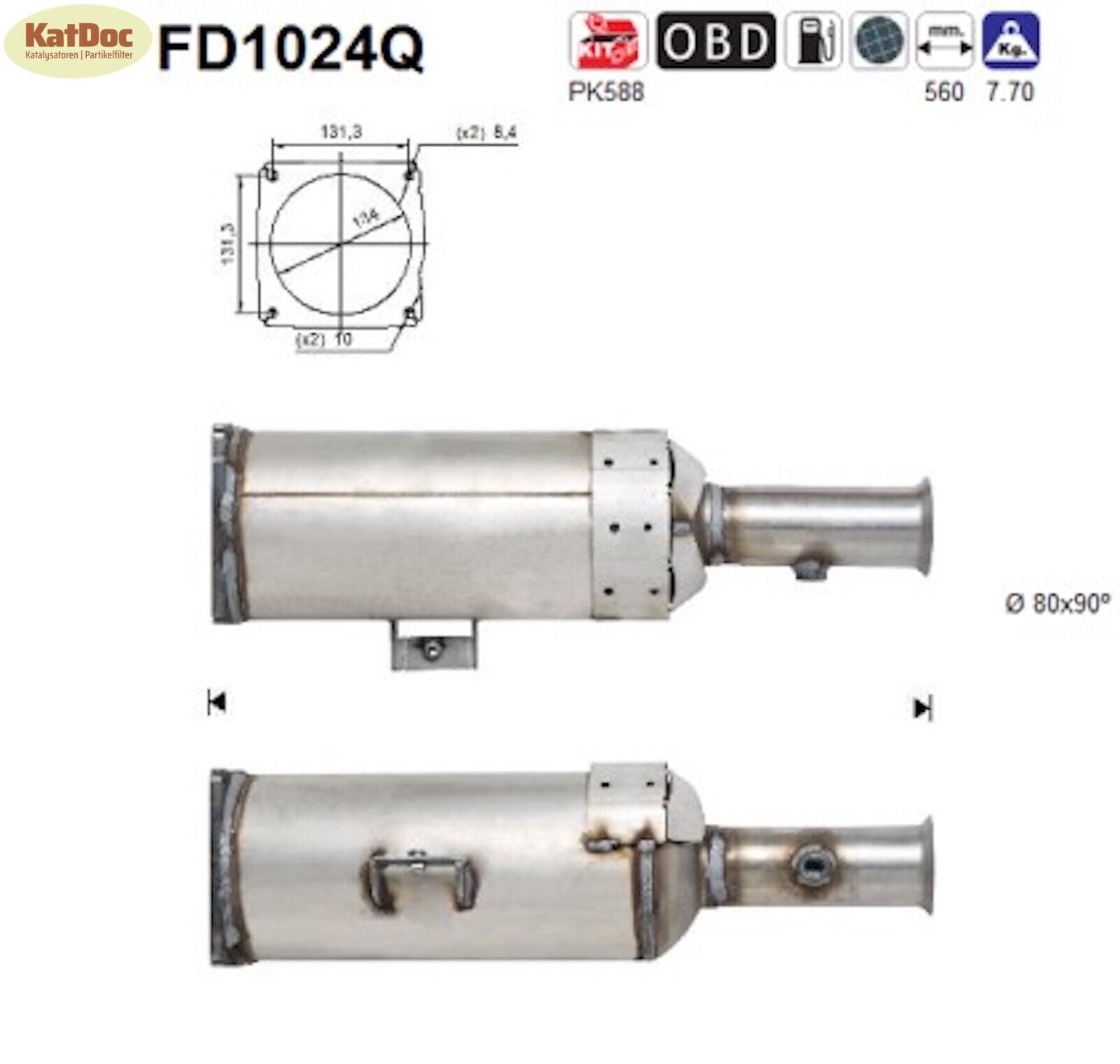 Ruß - Partikelfilter für Citroen, Fiat, Lancia, Peugeot, 2.0, Silizium, Euro 4 - KatDoc