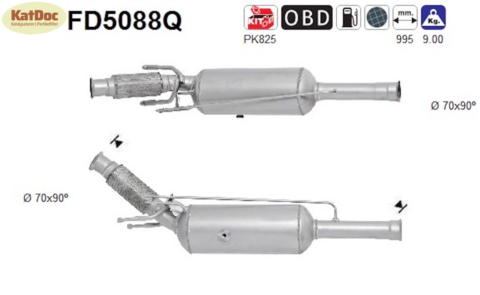 Ruß - Partikelfilter Citroen C4II/DS4/DS5, Peugeot 3008/308/RCZ, Silizium,Euro 5 - KatDoc