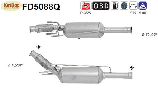 Ruß - Partikelfilter Citroen C4II/DS4/DS5, Peugeot 3008/308/RCZ, Silizium,Euro 5 - KatDoc