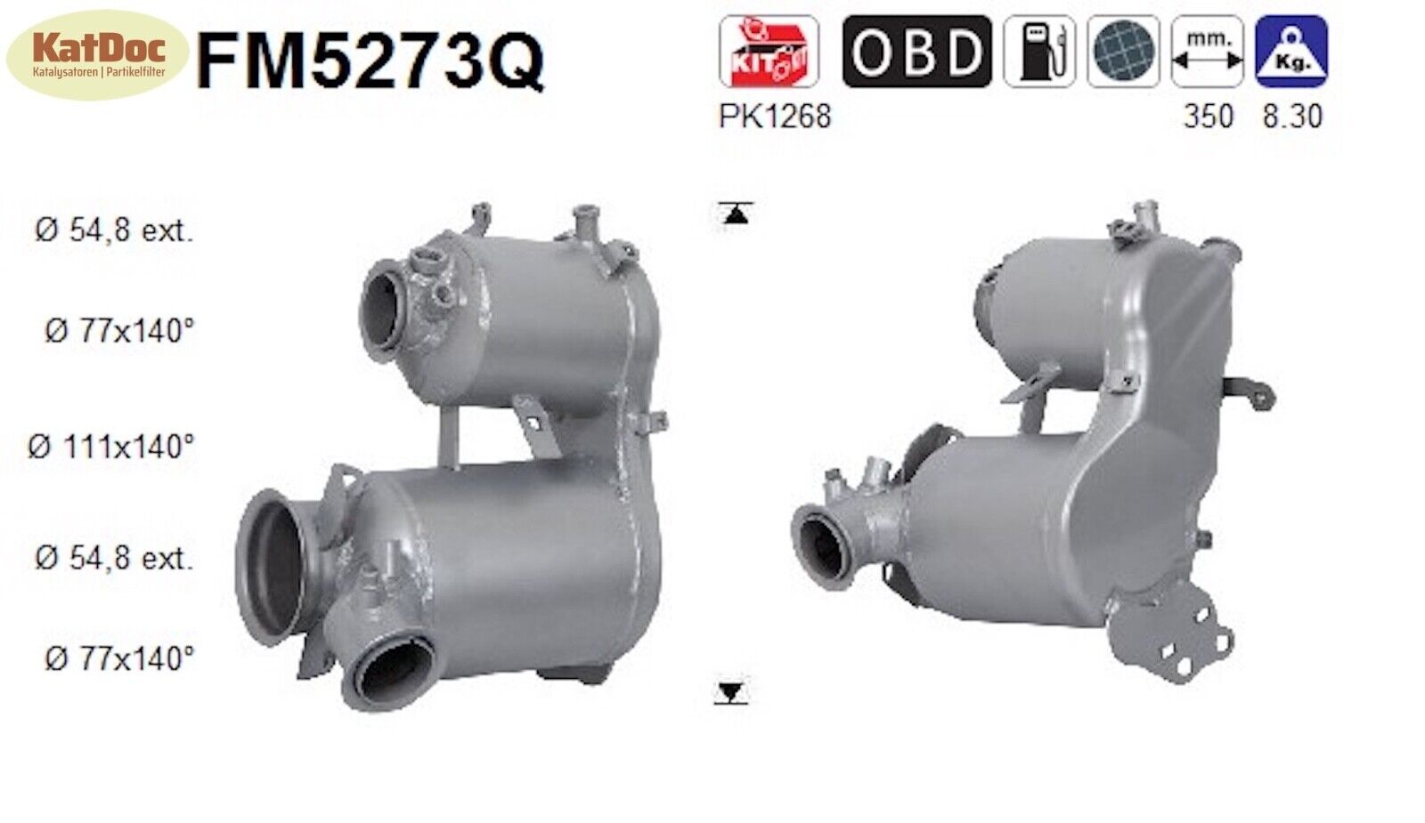 Ruß - Partikelfilter für Audi, Seat, Skoda, VW, 1.6/2.0 TDI, Silizium, Euro 6 - KatDoc