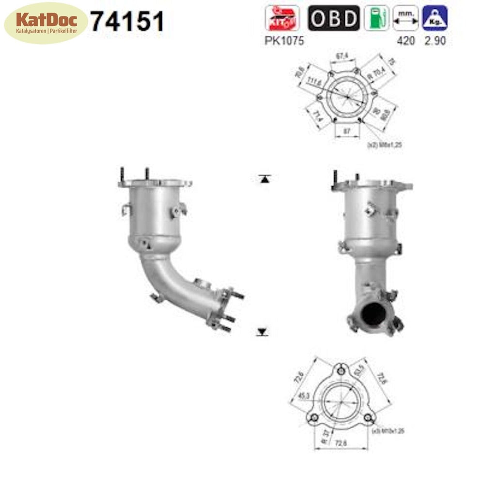Katalysator für Nissan Murano 3.5, 4x4, 172kW, Euro 4 - KatDoc